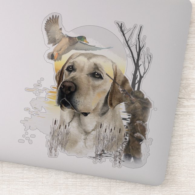 Labrador, duck hunting   sticker (Detail)