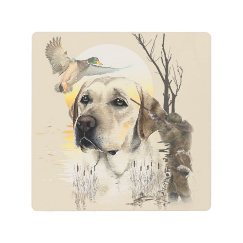 Labrador duck hunting tapestry canvas print