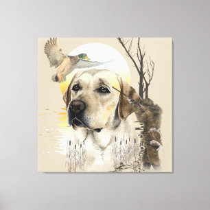 Labrador, duck hunting tapestry canvas print