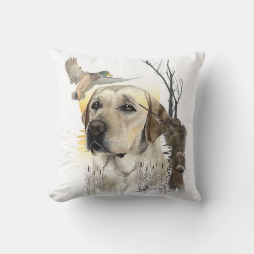 Labrador duck hunting tapestry canvas print tript throw pillow
