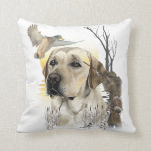 Labrador, duck hunting tapestry canvas print tript throw pillow