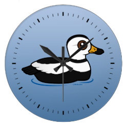 Labrador Duck (swim) Large Round Wall Clock