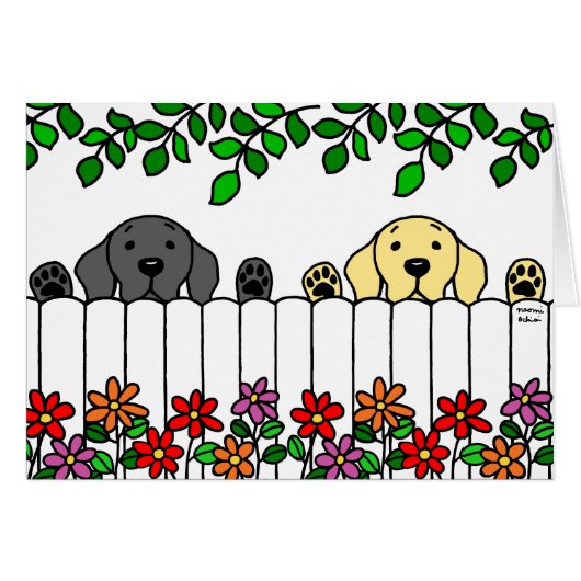 Labrador Duo Watching You Cards (Front Horizontal)