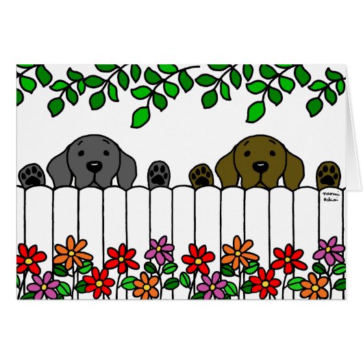 Labrador Duo Watching You Cards (Front Horizontal)