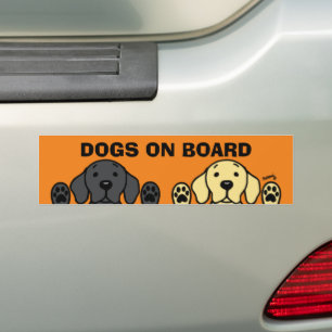 Labrador Duo Watching You Dogs on Board Bumper Sti Bumper Sticker