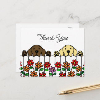 Labrador Duo Watching You Thank You Postcard