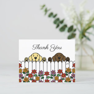 Labrador Duo Watching You Thank You Postcard