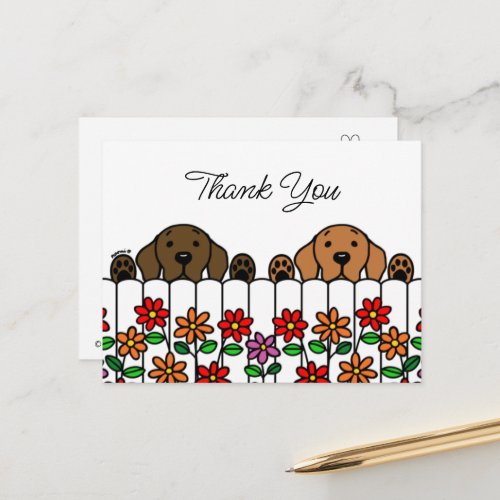 Labrador Duo Watching You Thank You Postcard