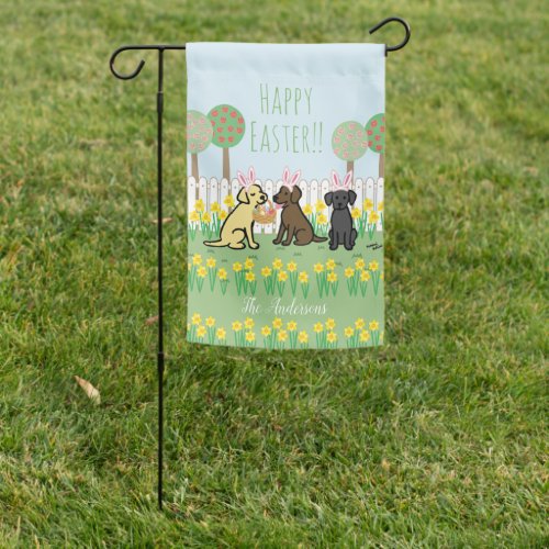 Labrador Easter Bunnies Garden Garden Flag