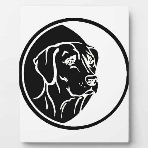 Labrador Emblem Tattoo Style In Black Plaque