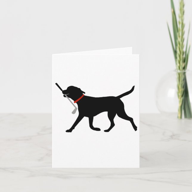 Labrador Fetch Golf Club Cute Golfing Black Lab Go Card (Front)