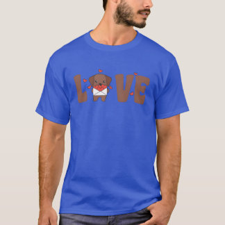 Labrador For Valentines Day Cute Animals With girl T-Shirt