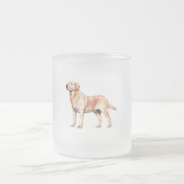 Labrador Frosted Glass Mug (Center)