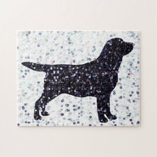 Labrador Glitter _ Cute Dog Difficult _ Black Lab Jigsaw Puzzle