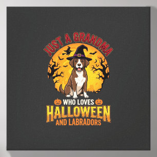 Labrador Halloween Grandma Dog Design_1 Canvas Photo Tile