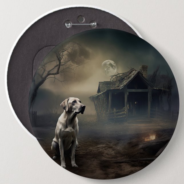 Labrador Halloween Scary Button (Front & Back)