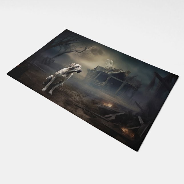 Labrador Halloween Scary Doormat (Angled)