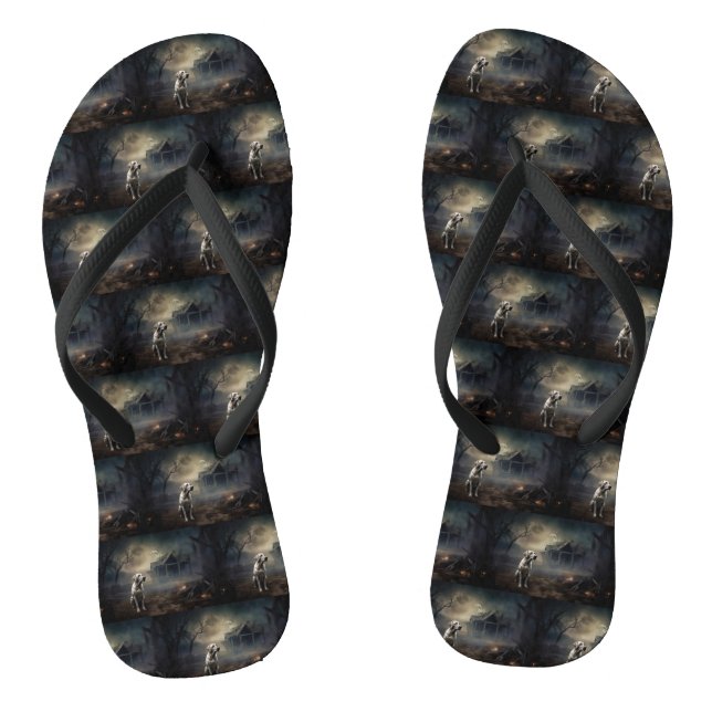 Labrador Halloween Scary Flip Flops (Footbed)