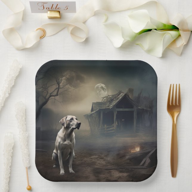 Labrador Halloween Scary Paper Plates (Wedding)