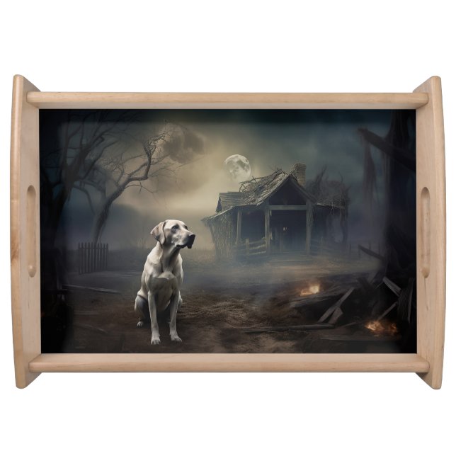 Labrador Halloween Scary Serving Tray (Front)