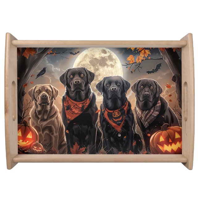 Labrador Halloween Spooky Serving Tray (Front)
