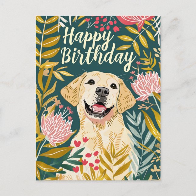 Labrador Happy Birthday  Postcard (Front)