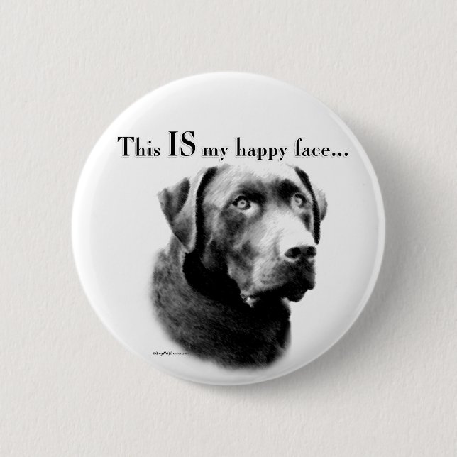 Labrador Happy Face Button (Front)