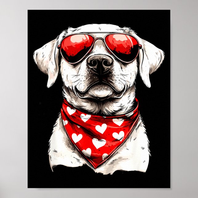 Labrador Heart Bandana Cool Lab Dog Lover Men Wome Poster (Front)