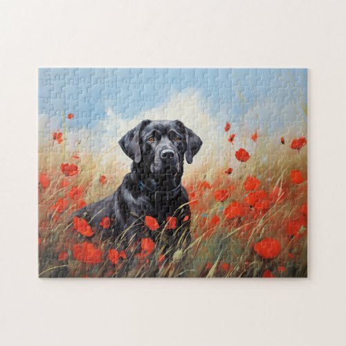 Labrador in poppies jigsaw puzzle