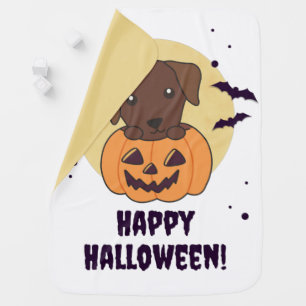 Labrador In Pumpkin Cute Dogs Happy Halloween Baby Blanket