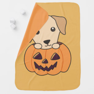 Labrador In Pumpkin Cute Dogs Happy Halloween Baby Blanket