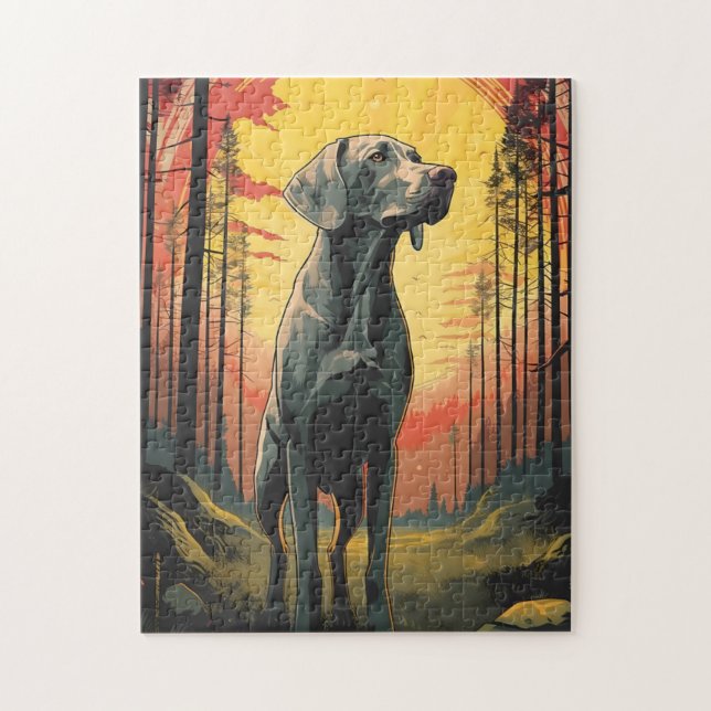 Labrador in the forest during sunset jigsaw puzzle (Vertical)