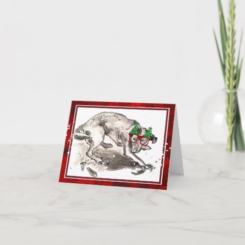 Labrador in the Snow Christmas Card