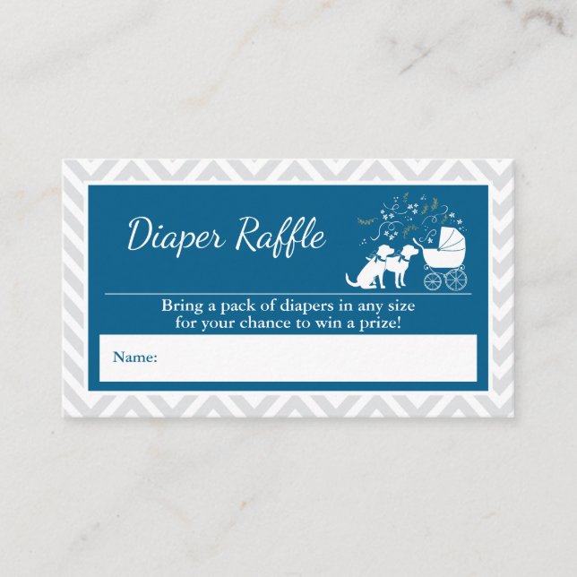 Labrador Lab Dog Baby Shower Diaper Raffle Enclosure Card (Front)
