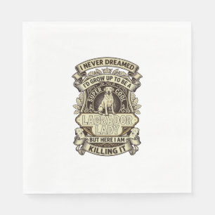Labrador Lady Dog Crown Shield_1 Napkins