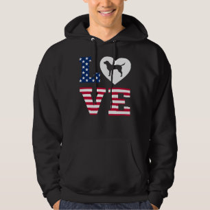 Labrador Love Heart American Flag Hoodie