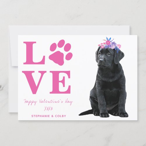 Labrador Love Puppy Dog Valentines Day Holiday Card