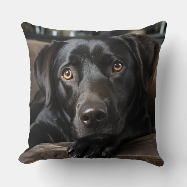 Labrador Love Throw Pillow (Front)
