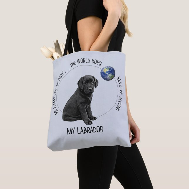 Labrador Lover Black Lab Cute Puppy Labrador Tote Bag (Close Up)