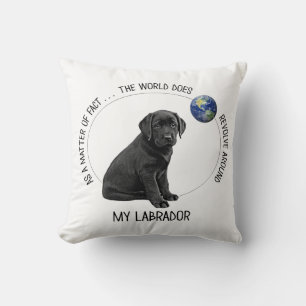 Labrador Lover Cute Puppy Dog Black Labrador Throw Pillow