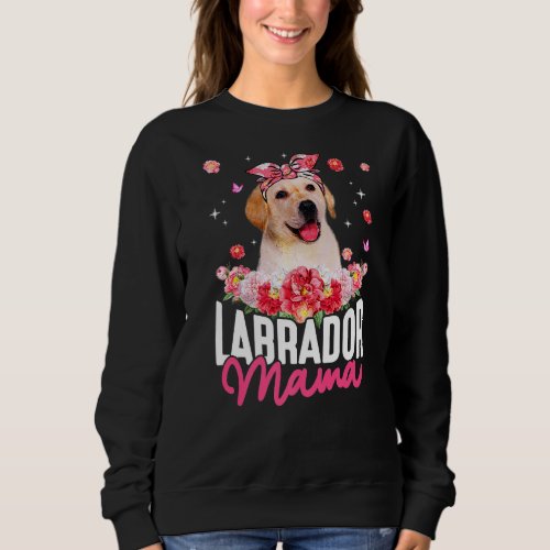 Labrador Mama Flower Bandana Dog  Mothers Day Sweatshirt