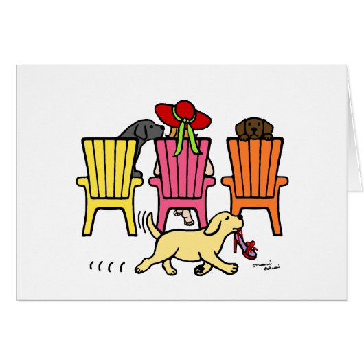 Labrador Mom at Poolside Cards (Front Horizontal)