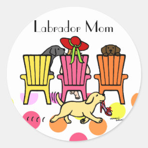 Labrador Mom at Poolside Classic Round Sticker