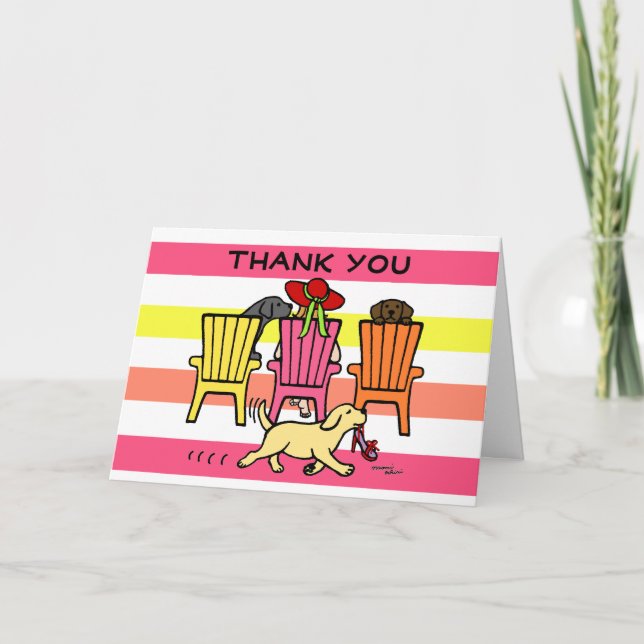 Labrador Mom at Poolside Thank You Card (Front)
