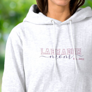 Labrador Mom Est Year Pink Purple Hoodie