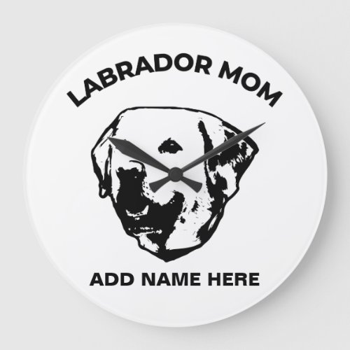 Labrador Mom Large Clock
