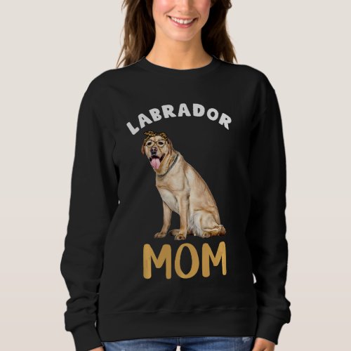 Labrador Mom Leopard Print Yellow Labrador Retriev Sweatshirt