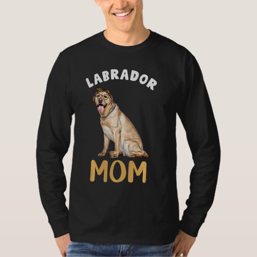 Labrador Mom Leopard Print Yellow Labrador Retriev T_Shirt