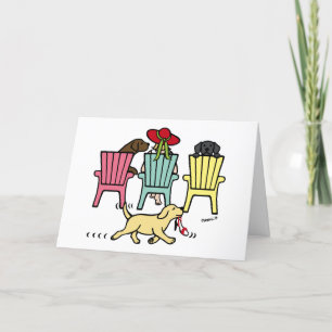 Labrador Mom Relaxing with her Kids Card