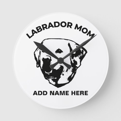 Labrador Mom Round Clock